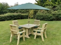 Churnet Valley Ergo 4 Seat Table Set - 4 X Chairs -Wolf Garden Sales Store 46797 2541