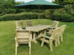 Churnet Valley Ergo 6 Seat Table Set - 6 X Chairs -Wolf Garden Sales Store 46799 2532