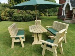 Churnet Valley Ergo 8 Seat Table Set - 2 X Chairs & 2 X 3-Seater Benches -Wolf Garden Sales Store 46800 2528