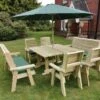 Churnet Valley Ergo 8 Seater Square Set - 4 X Chairs & 2 X Benches