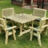 Churnet Valley Ergo 8 Seater Square Set - 4 X Benches